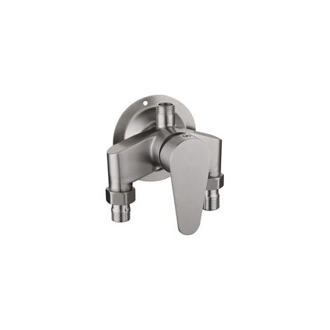 304 Robinet de douche exposé en acier inoxydable avec interrupteur de soupape de commande pour eau froide et chaude, mitigeur de douche mural pour salle de bain (1/5)
