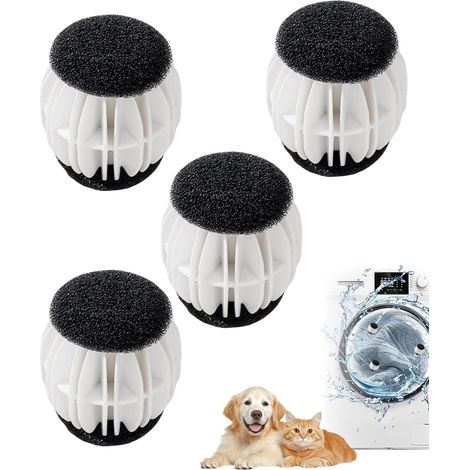 Attrape Poils Machine a Laver, 4 pièces, 6 cm de diamètre, Boule Anti Poil Réutilisable, pour Machine à Laver, Nettoyer Poils, Réduire l'enchevêtrement, Enlever Les Poils d'animaux (1/5)
