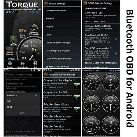 OBD2-Scanner-Bluetooth-Adapter, Bluetooth-OBD-II-Scanner zum Auslesen und Löschen von Fehlercodes der Motorkontrollleuchte