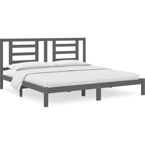 Maison Exclusive - Massivholzbett Grau Kiefer 200x200 cm