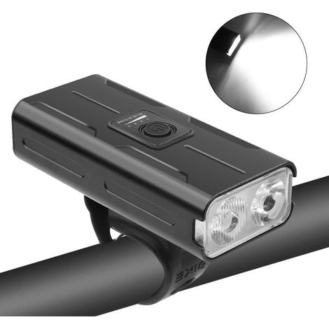 Éclairage vélo LED haute puissance avec sirène, batterie externe USB et indicateur de batterie (1/5)