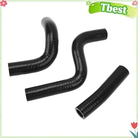 Tbest Tuyau de liquide de refroidissement de radiateur en silicone Kit de tuyaux de refroidissement de radiateur moto fourche Noir (1/5)