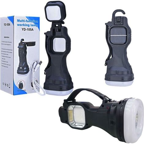 Ulisem - 26 LED SMD COB wiederaufladbare Notfall-Taschenlampe mit tragbarem Solarpanel - (1/4)