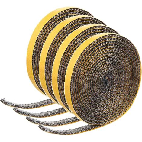 Joint Insert Cheminée, Joints Tressé Auto-adhésive pour Poêle, Cheminée, Tube Poele, Porte de Four, Joints D'étanchéité Résistante à la Chaleur (3mm x 10mm x 2m) Lot de 4 (1/5)