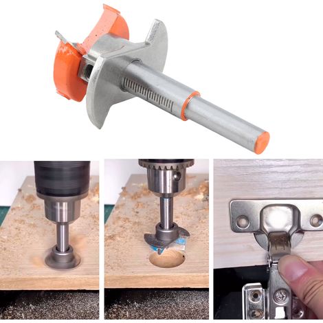35-mm-Scharnierloch-Positioniereinheit + 35-mm-orangefarbene Lochmarkierung (1/5)