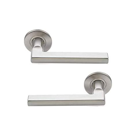 Bricard - Coppia di maniglie su rosone in acciaio inox Tempo, 668551 (1/4)