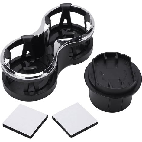 Porte-gobelet 2-en-1 voiture avec rallonge + cendrier intégré – support universel noir canette/bouteille