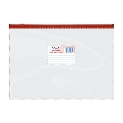 DOSSIER SOBRE DOHE ZIP Fº APAIS. PVC ROJ - Pack de 24 unidades