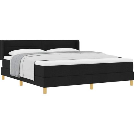 Boxspringbett mit Matratze Schwarz 200 x 180 cm Stoff (1/5)