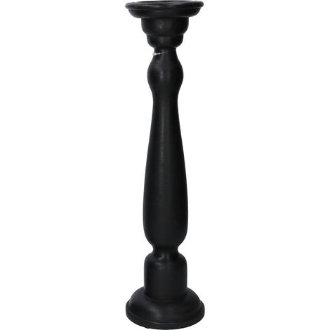 Schwarzer Kerzenhalter aus Holz 11,5/12,5h50 cm