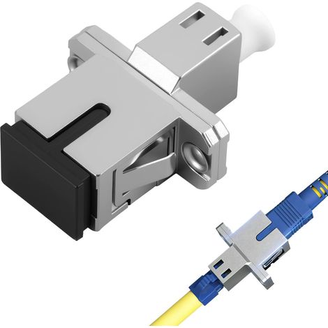 Adaptateur LC/APC femelle vers SC/APC femelle - Adaptateur de câble à fibre optique SC/APC -LC/APC monomode Simplex - Adaptateur à fibre optique pour appareils porteurs