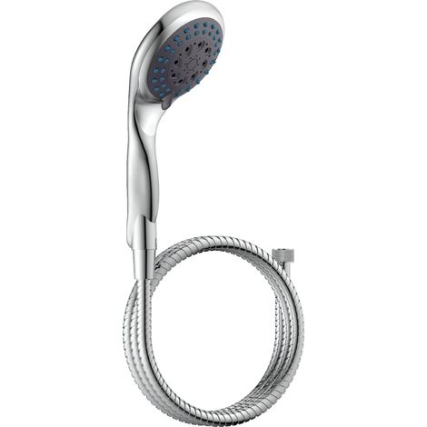 EISL WELLY DX6051C - Soffione doccia a 5 funzioni, con tubo doccia e guarnizione a risparmio d'acqua, cromato (1/5)