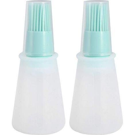 Brosse à bouteille d'huile en silicone avec couvercle et pinceau pâtissier, réutilisable, vert – DELKEVIC (1/5)