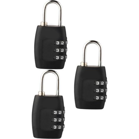à combinaison pour valises lot de 3 cadenas noirs à 3 (1/5)