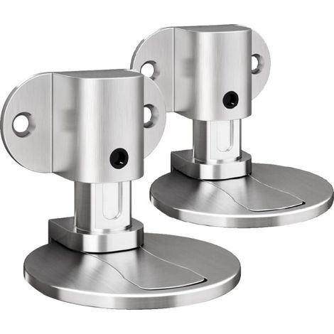 Lot de 2 butées de porte magnétiques invisibles, réglables, ruban adhésif double face 3M ou installation de perçage, pour différents types de portes, fixation au sol (2, Couleur argent) (1/5)