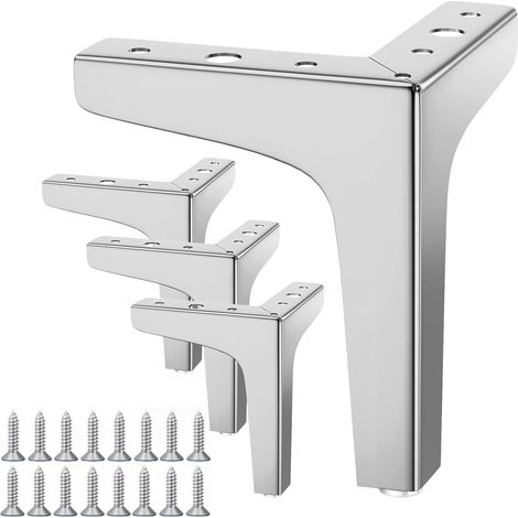 4 pieds de meubles, 13 cm, pieds de table triangulaires de rechange, pieds de canapé en métal, pour chaises, table, placard, lit, armoires, canapé, table de chevet, meubles TV, tiroirs, fauteuil, pouf (1/5)