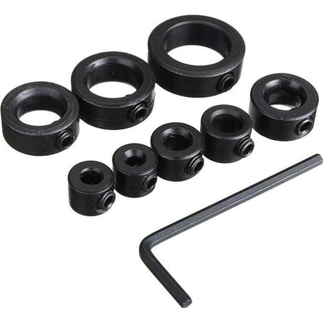 Butée de Profondeur, Butées de Profondeur de Forage, Colliers D'arrêt de Profondeur, 8 pcs Butée de Profondeur Colliers, Anneau Positionneur avec clé Hexagonale, 3-16 mm (1/5)