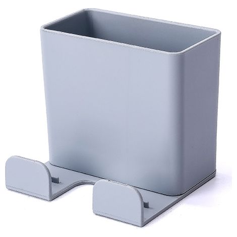Lot de 2 boîtes de rangement pour télécommande avec crochet, boîte multimédia portable en ABS pour support de charge de téléphone, télécommande pour climatiseur/TV (gris) (1/5)