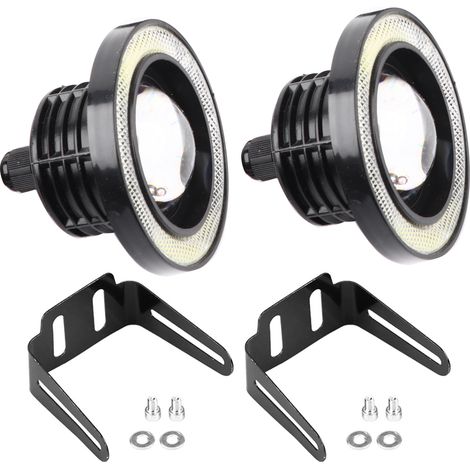 Universel 2 pièces 10W LED COB Angel Eyes Feux de jour Feux antibrouillard pour voiture (3,5 pouces) (1/5)