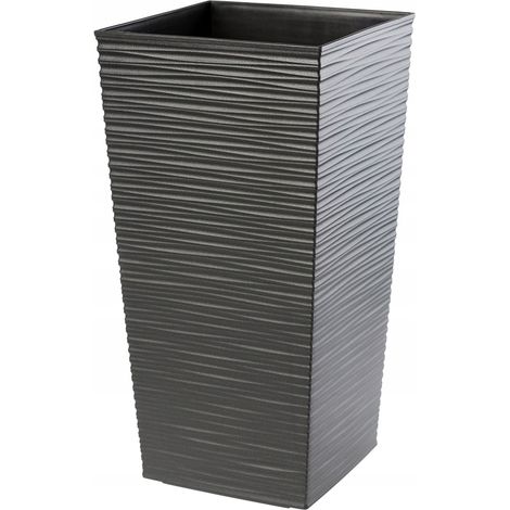 KADAX Blumentopf, mit Einlage, aus Kunststoff, Pflanzkübel, 35 cm, Graphit