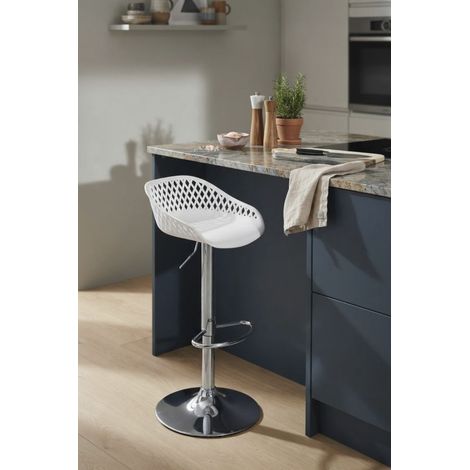 Taburetes Cocina - Taburete Alto Regulable Avera - Blanco (1/5)