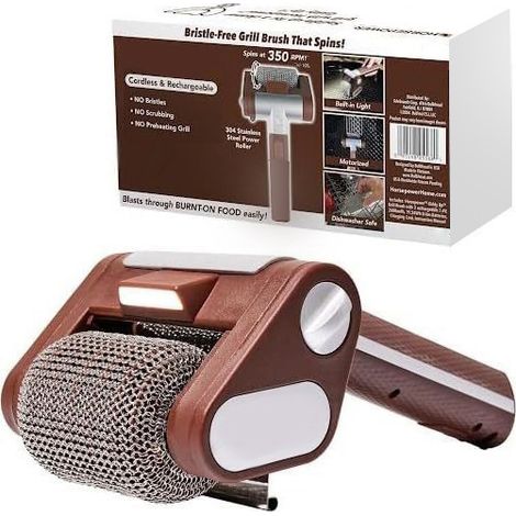 Brosse de nettoyage électrique pour barbecue, outil d’entretien performant pour cuisson et repas en extérieur (1/5)