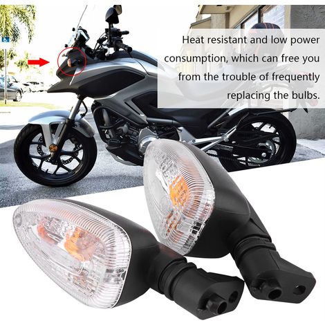 Paire de clignotants moto, feux indicateurs de direction transparents pour BMW F800, ampoules LED incluses, étanches, universels, 12V (1/3)