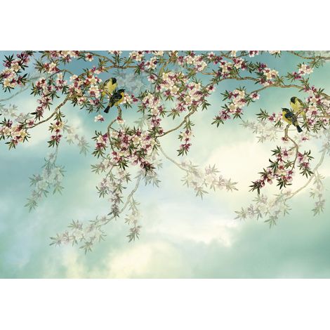 Komar Fototapete Sakura 368 x 254cm Papiertapete Wandbild Tapete Blüten (1/2)