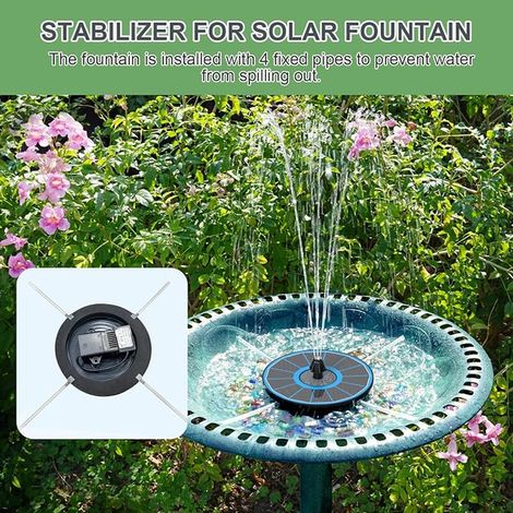Solar Fountain Glass Panel Solar Bird Bath Fountains with Flower No Battery Solar Water Pump Fountain for Bird Bath Garden Small Ponds Outdoor Décor (1/4)