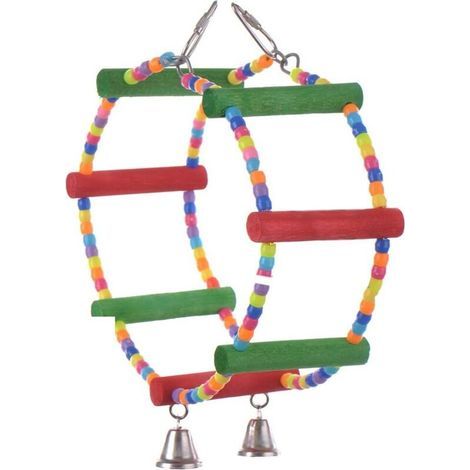 Accessoires pour cage à oiseaux en bois balançoire échelle en bois- (1/5)