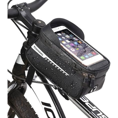 Sacoche Velo de Guidon Vélo Étanche - avec écran Tactile en TPU et Housse Résistante à La Pluie - pour Smartphone de Moins de 6,7\" (1/4)