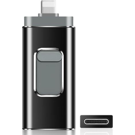 Clé USB 256 Go pour i-Phon, No APP Needed, 4 en 1 pour iPhon/IPA/Android/PC, lecteur flash avec sauvegarde plug-and-play pour photos et vidéos, transfert rapide (1/5)