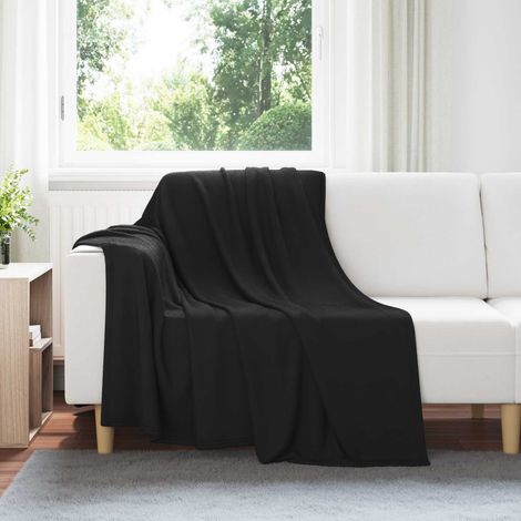 Überwurfdecke Schwarz 200 x 150 cm Fleece
