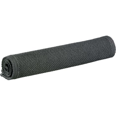 VIVARAISE - Tapis de bain uni Vivaraise Etia - 70 x 140 cm en coton gris