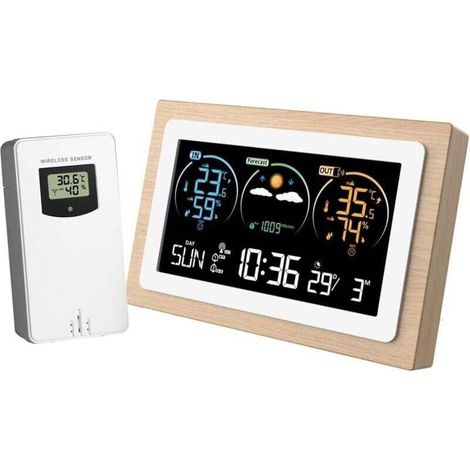Station Meteo Interieur Exterieur Sans Fil, Station Météo Sans Fil, Station Meteo Sans Fil avec Capteur Etérieur