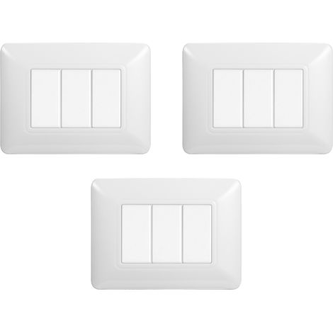 gloca Set 3 Placche Plastica 3P Bianco Compatibili Matix (1/4)