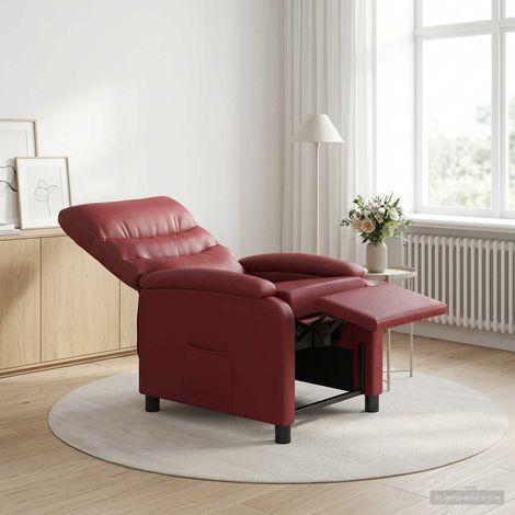 vidaXL Fauteuil inclinable Bordeaux Simili cuir (1/5)