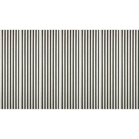 Decoon – Lot de 7 panneaux décoratifs muraux en MDF marbre blanc – Tête de lit 120 x 30 cm – Finition feutrine noire – Isolation phonique