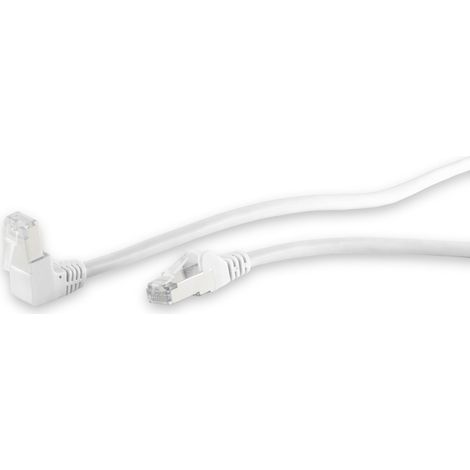 S-IMPULS CAT.6 Patchkabel, S/FTP, 90°-gerade, 0,25 m, weiß