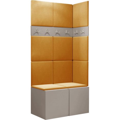 Conjunto para recibidor Pinis I, Manila 32, 186x84x46cm, Aglomerado laminado, Tapiz, Colocada, Montada en la pared