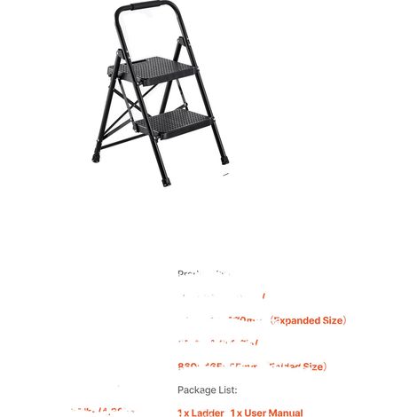 Échelle Escamotable, Design Antidérapant, Pliable et Portable, 2 Étapes (1/2)
