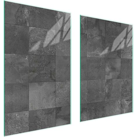 Assiette de protection en verre pour la cuisine 65x52 grise (1/5)