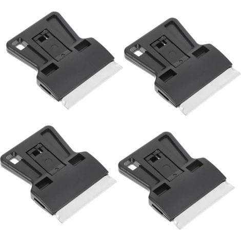 Grattoir de Nettoyage Noir 4 Pièces à Lames, pour Vitres et Autocollants Poignée Antidérapante Ergonomique, Enlève Étiquettes, Usage Quotidien, Plastique et Lames de Rechange (1/5)