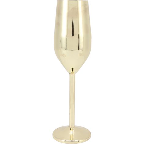 Coupe à vin en acier inoxydable élégante et dorée, verre à champagne métallique pour dîners et fêtes (1/5)