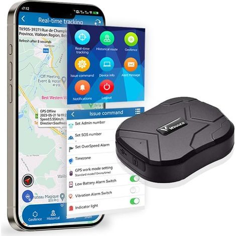 Traceur GPS 4G TK905 avec carte SIM micro et magnétique, batterie rechargeable, alarme vibrante, gestion multi-appareils, installation magnétique, positionnement précis pour moto et voiture (1/5)