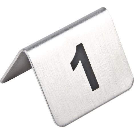Lot de numéros de table en acier inoxydable 11-20 (Lot de 10) - Ref U047 - Olympia (1/2)