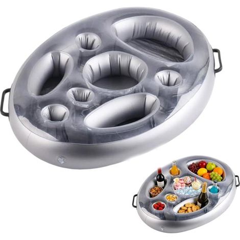 Bar gonfiabile per piscina con portabevande e vassoio per snack, per jacuzzi, contiene bevande, luci, giocattoli, accessorio per le vacanze per vasca gonfiabile (1/5)