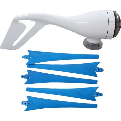 Éolienne 500W 5 pales Générateur 24V Bleu Kit Hybride Solaire Éolien pour Système de Production Énergétique Domestique (1/5)