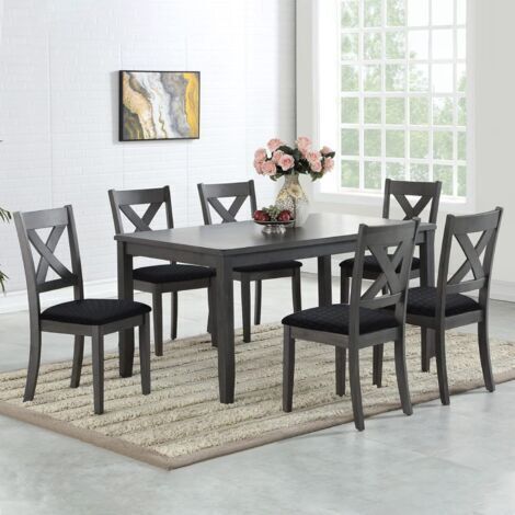 Housses de Siège de Chaise Jacquard 6PCS, Couverture Housse de Coussin Canape Galette Lavable Et Amovible pour Salle à Manger, Cuisine, Bureau avec Attache au Fond (1/4)