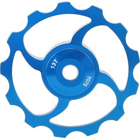 Galet de dérailleur arrière à roulements céramiques 13 dents pour VTT, compatible 8/9/10/11 vitesses, bleu